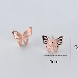 SV925  小ぶり　蝶々　バタライフ　スタッドピアス　小さめ　ピアス　シルバー925 ピアス 金属アレルギー対応 3枚目の画像