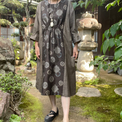クロさん様オーダー依頼品【着物リメイク】大島紬のシャーリング