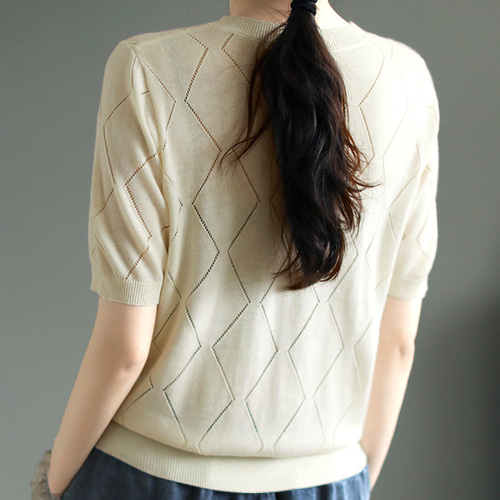 イチゴの刺繡 Tシャツ レディース サマーニット 半袖 伸縮性 フィット