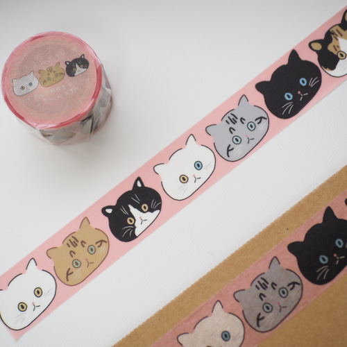 びっくり顔の猫 マスキングテープ マスキングテープ 雑貨