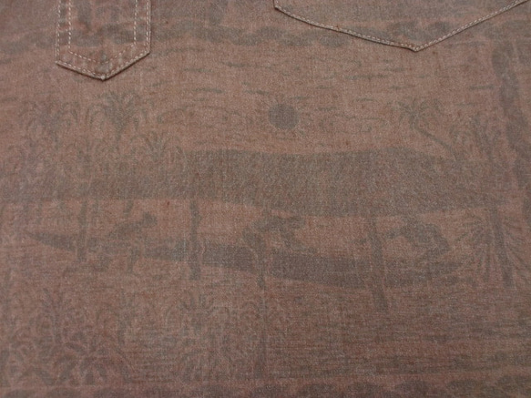 泥染めｘＵＳ古着　ハワイアンシャツ　レインスプーナー　アロハシャツ　プルオーバー 6枚目の画像