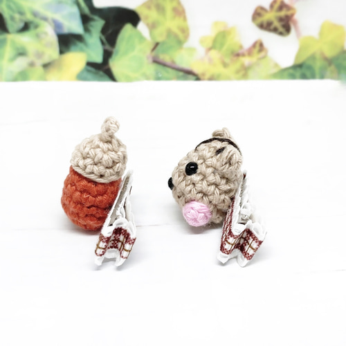 あみぐるみ わんこヘアクリップピン （あみぐるみかぎ針編みパターン  