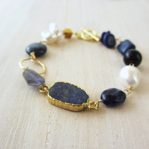 14kgfブレスレット　ブルーハーキマー 14kgfブレスレット ブルーハーキマー SEA BLUE ANKLET
