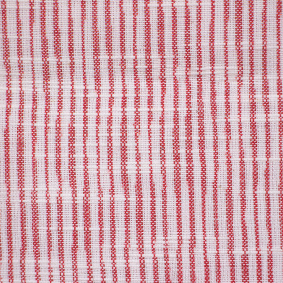 久留米絣ストール よろけストライプ 白×赤 (ks-63) 4枚目の画像