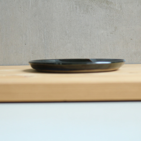 小石原燒 小石原燒 靛藍釉鐵釉 5 英寸盤圓盤 Shuzan 窯陶器 shuzan-023 第9張的照片