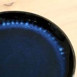 小石原燒 小石原燒 靛藍釉鐵釉 5 英寸盤圓盤 Shuzan 窯陶器 shuzan-023 第4張的照片