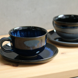 小石原焼 小石原焼き 藍釉 鉄釉掛分 5寸皿 ラウンドプレート 秀山窯 陶器 器 shuzan-023 12枚目の画像