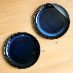 小石原燒 小石原燒 靛藍釉鐵釉 5 英寸盤圓盤 Shuzan 窯陶器 shuzan-023 第7張的照片