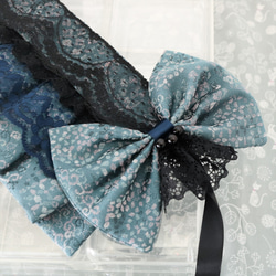 藍色×編上　ブラック　ネイビー　ヘッドドレス 7枚目の画像