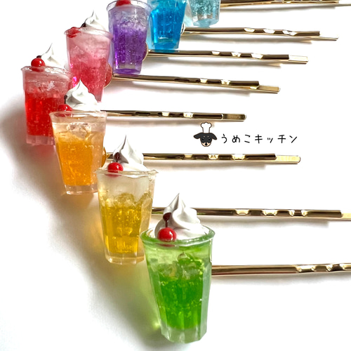 クリームソーダとくまさん☆5センチパッチンピン