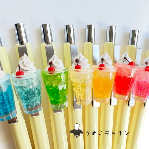 クリームソーダ☆ベビーヘアクリップ　ヘアゴム　ハンドメイド クリームソーダ☆ベビーヘアクリップ ヘアゴム ハンドメイド