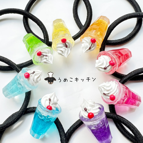 クリームソーダ】ヘアピン ミニチュアフード ミニチュア ヘアピン