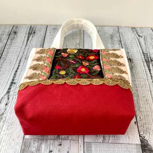 母の日ギフト！花と金モチーフのシースルーインド刺繍リボン