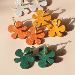 Cookie flower【レザーピアス/イヤリング】“green” 15枚目の画像