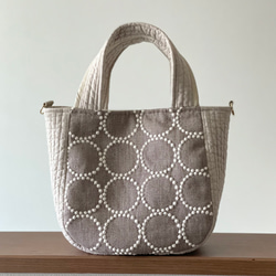 ⚮̈ミナペルホネン tambourine brown ×ヌビ まるっこトート トート  