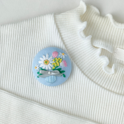 刺繍糸パステルカラーお花♡ベビーヘアクリップ　ヘアゴム 刺繍糸パステルカラーお花♡ベビーヘアクリップ ヘアゴム MIKKO