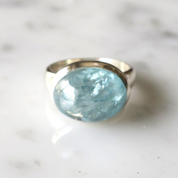 【ブルージルコン リング】 b 15×12mm blue zircon ring 2枚目の画像