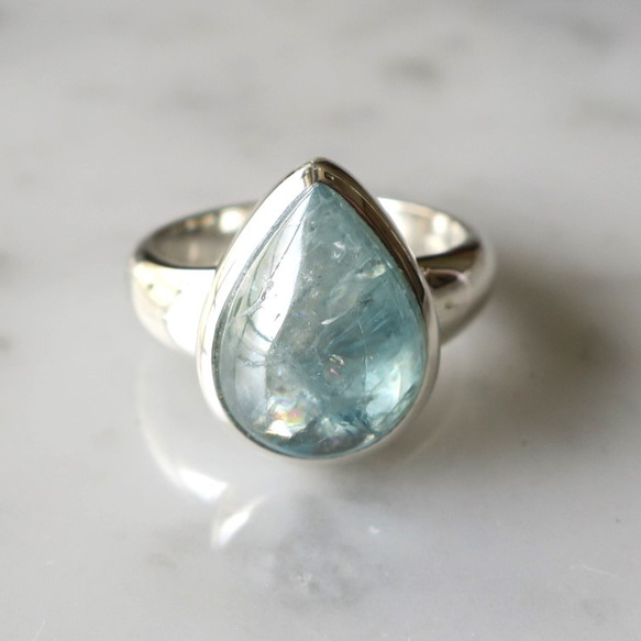 ブルージルコンリング フリーサイズ c 15×12mm #11 blue zircon ring 2枚目の画像