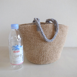 麻ひもバッグ tote ・Blue-gray handle・●受注生産● 4枚目の画像