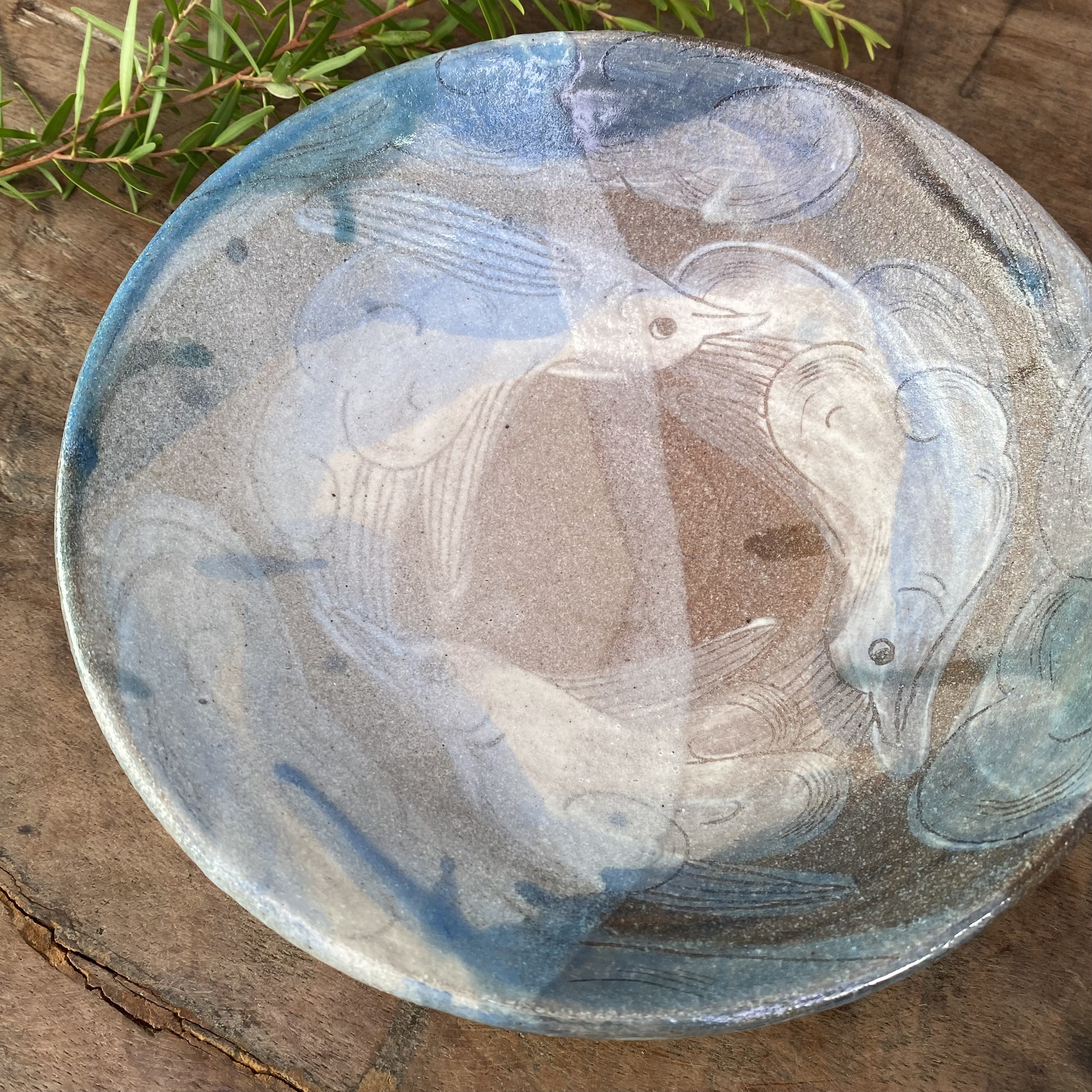 かささぎ円環文　パスタ皿　19cm浅め