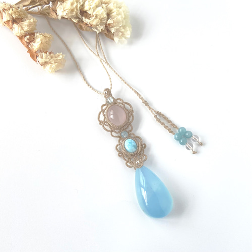 ♥️母の日SALE♥️】大粒アクアマリン×ラリマー×ローズクォーツの