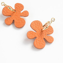 Cookie flower【レザーピアス/イヤリング】“orange” 7枚目の画像