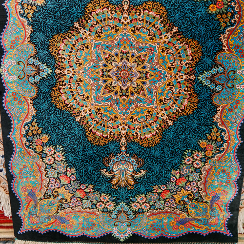 87×58cm 【ペルシャ絨毯 クム産 ムサヴィ工房 シルク 87×58cm 【ペルシャ絨毯 クム産 ムサヴィ工房 シルク