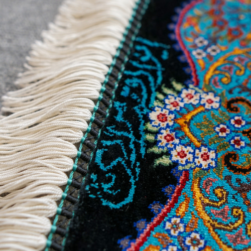 87×58cm 【ペルシャ絨毯 クム産 ムサヴィ工房 シルク 87×58cm 【ペルシャ絨毯 クム産 ムサヴィ工房 シルク