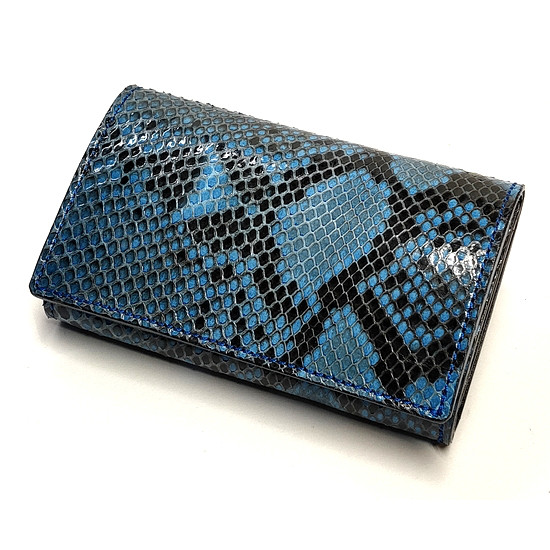 ■新品　送料込み■本パイソン革　バックカット　三つ折りモデル　ショートウォレット