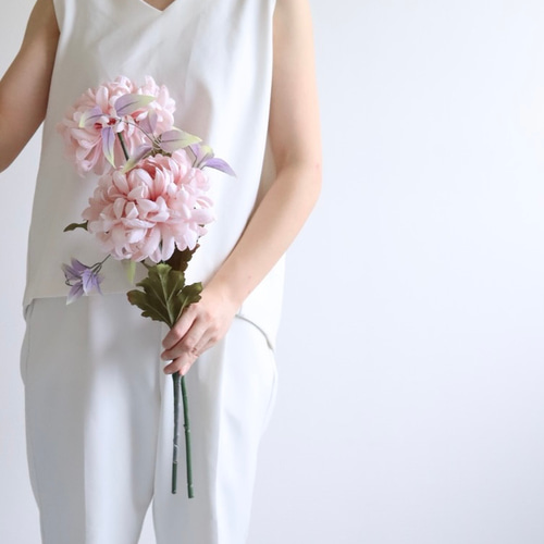 和香菊のブーケ 和装用ブーケ シンプル 白無垢 色打掛 引振袖 ピンク