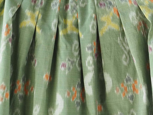 手織りイカットの春色ふわりスカート 6枚目の画像