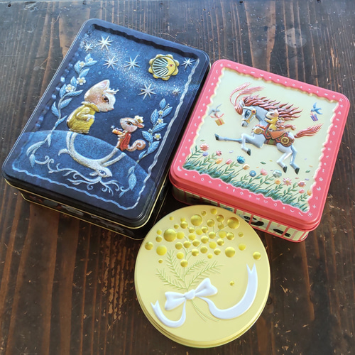 ねこたちの花畑♪野菜クッキー缶」（S）※選べるメッセージクッキー