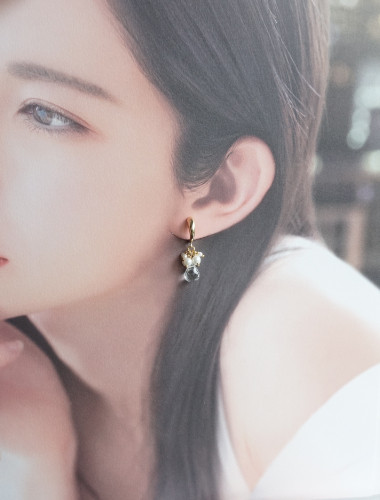 ベビーパール＆クリスタル イヤリング