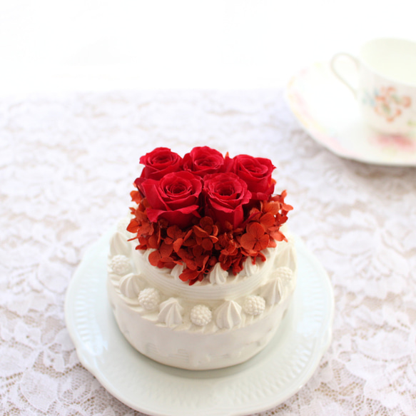 フラワーミニホールケーキ プリザーブドフラワー 誕生日 お祝い