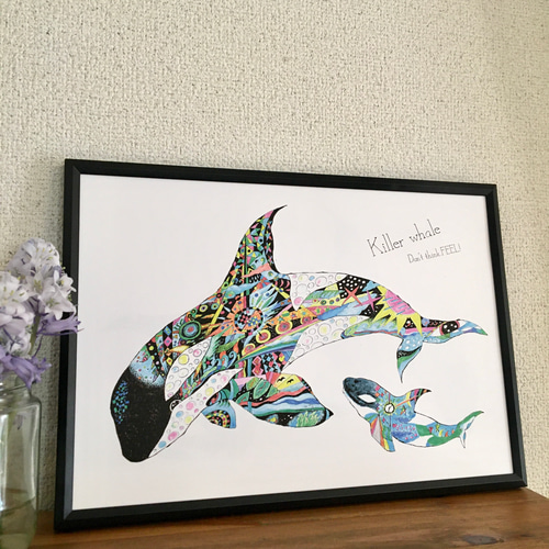 シャチ Killer whale ver.4 横バージョン/アートイラスト