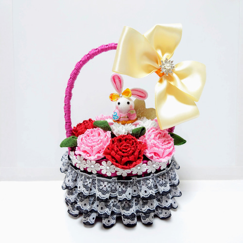 【母の日に贈る】うさぎ・ カーネーション プレゼント/ギフト【ハンドメイド】 母の日に贈る】うさぎ・ カーネーション プレゼント/ギフト