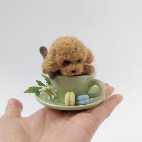 ティーカップ トイプードル』羊毛フェルト お誕生日 お祝い 母の日 犬