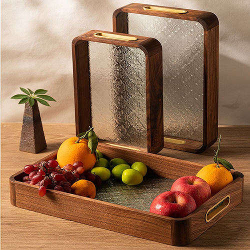 トレー 木製 最大幅42cm キッチン雑貨 カフェ トレイ お盆