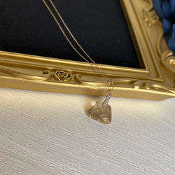 10k　ゴールドルチルクオーツとダイヤモンドのネックレス 3枚目の画像