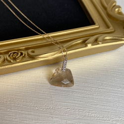 10k　ゴールドルチルクオーツとダイヤモンドのネックレス 2枚目の画像