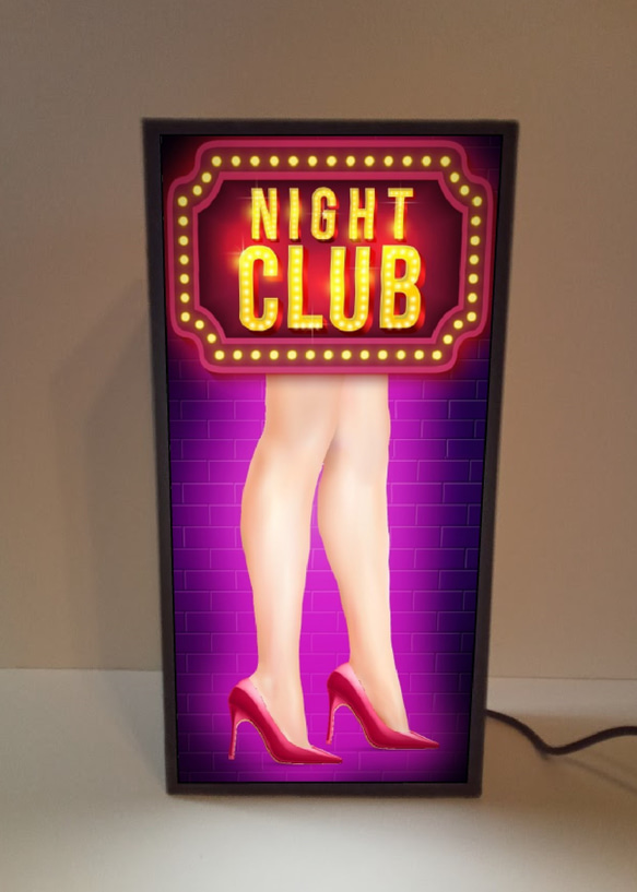 ナイトクラブ キャバレー セクシー スナック パブ 酒場 昭和レトロ サイン ランプ 看板 置物 雑貨 ライトBOX 2枚目の画像