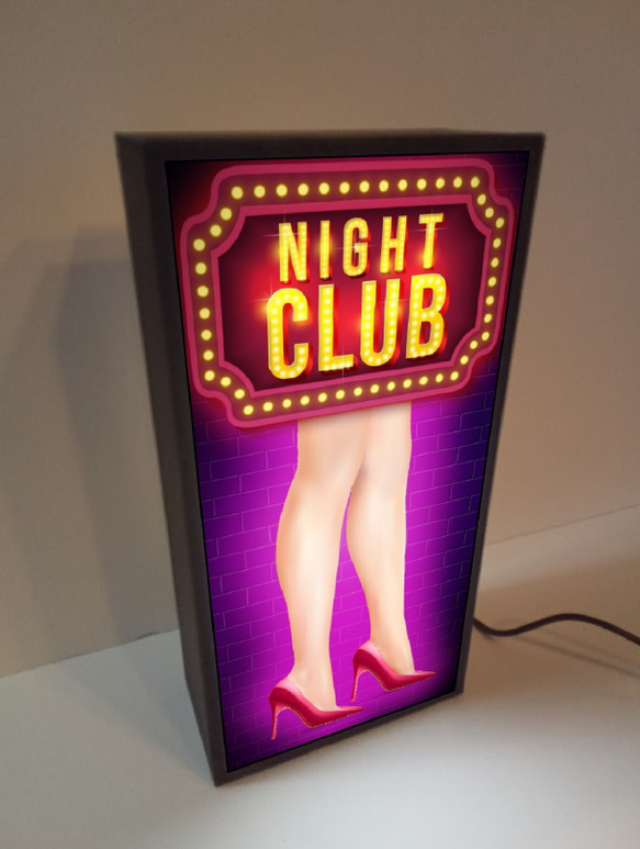 ナイトクラブ キャバレー セクシー スナック パブ 酒場 昭和レトロ サイン ランプ 看板 置物 雑貨 ライトBOX 3枚目の画像