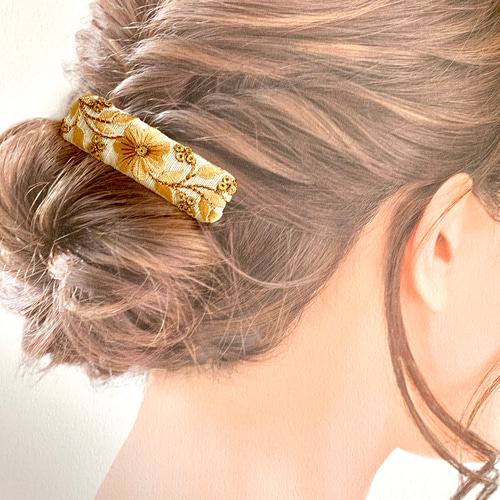 オーダー可能生地⑦ お花リボンパッチンピン