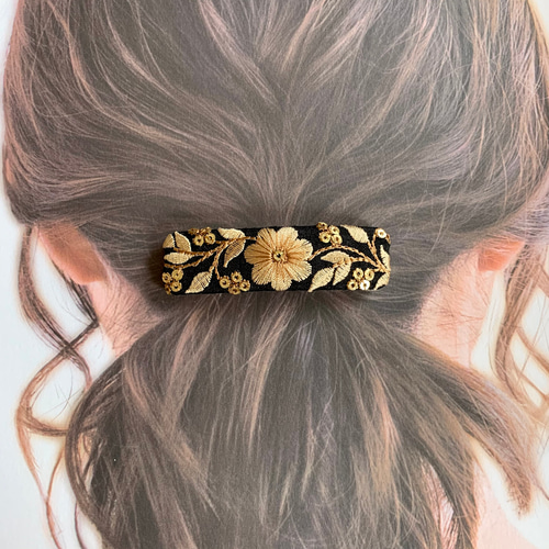 オーダー可能生地⑦ お花リボンパッチンピン