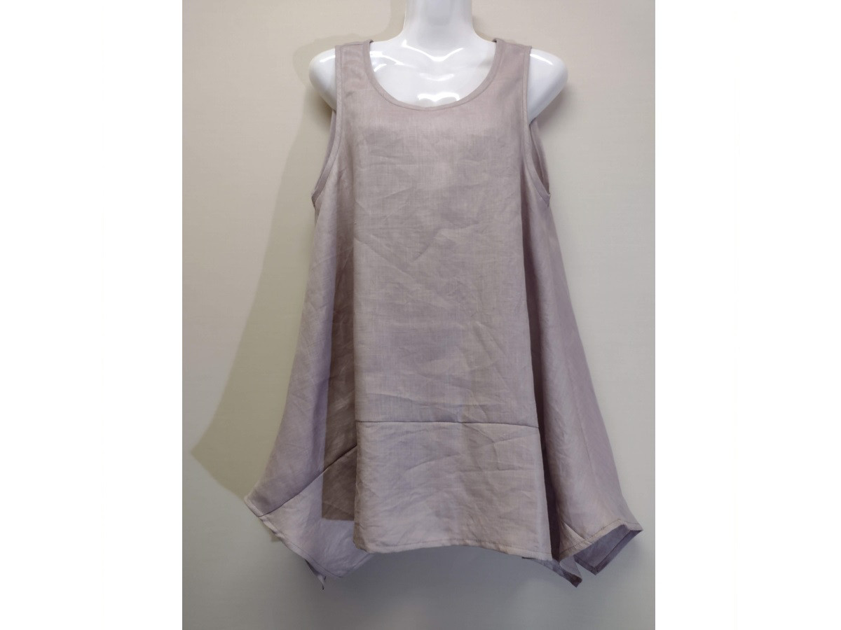 リネン◇フレアキャミ◆オールドモーブ◆S・M・Ⅼ・LL（リネン100％）