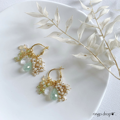 ✴︎新緑の季節✴︎パステルグリーンカルセドニー・プレシャスオパール