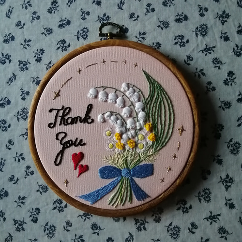 すずらん刺繍の壁飾り その他アート HanaDaisy Poodles 通販
