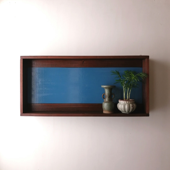 Vintage Shelf 『blue line』　レトロ ヴィンテージ シェルフ 2枚目の画像