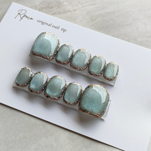 【No.1】オーダーチップ 水色 マグネット 韓国 水色 マグネット マグネットネイル ネイルチップ - GODNAIL | minne
