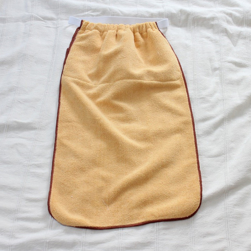 介護用】タオルエプロン マイクロファイバー地黄色 エプロン pikilala  